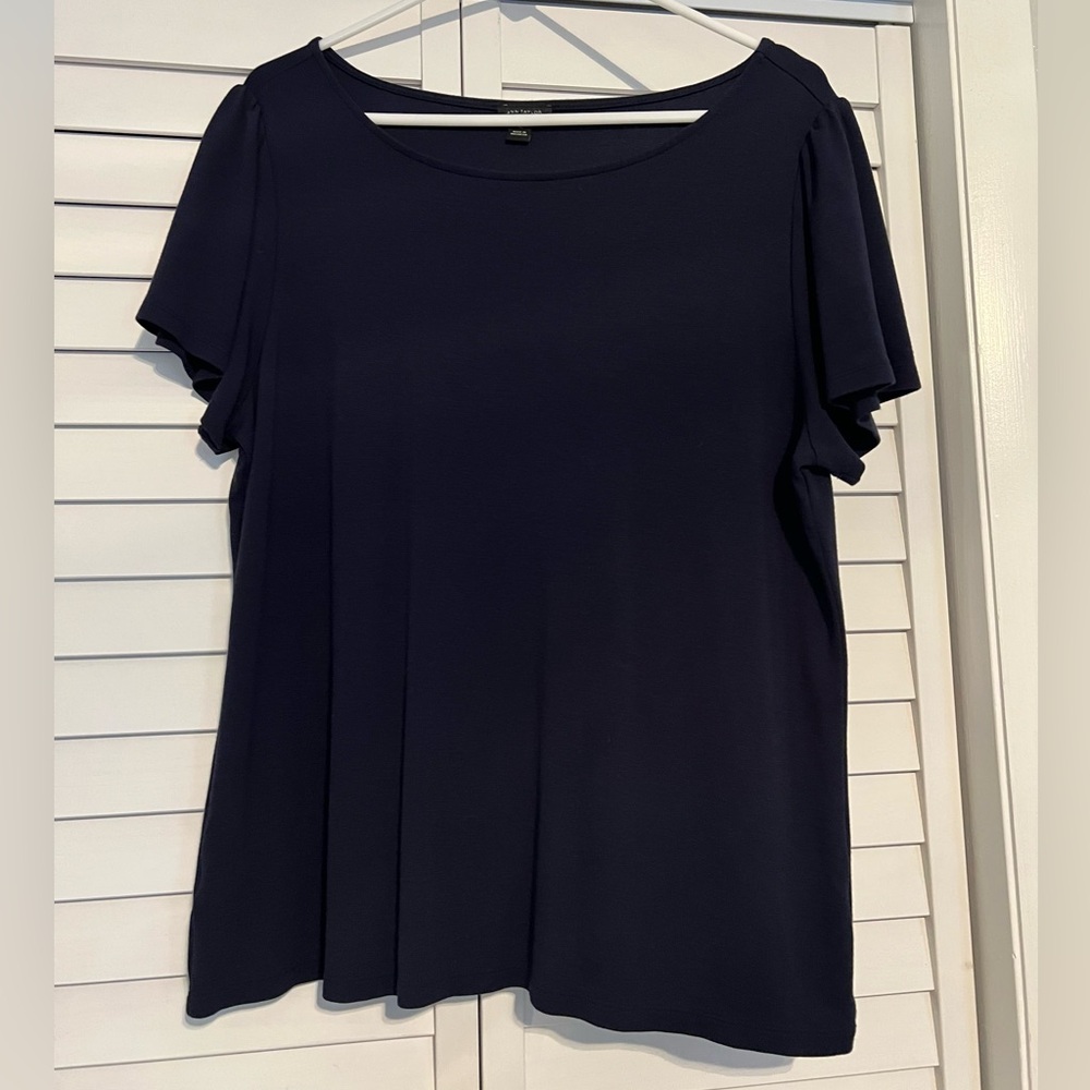 Ann Taylor Navy Blue Top Sz XL